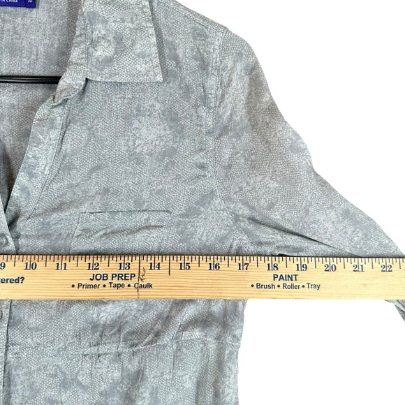 Miley Cyrus M Medium Snake Print Button Shirt Roll Tab Y2K Casual 100% Cotton - Picture 8 of 13